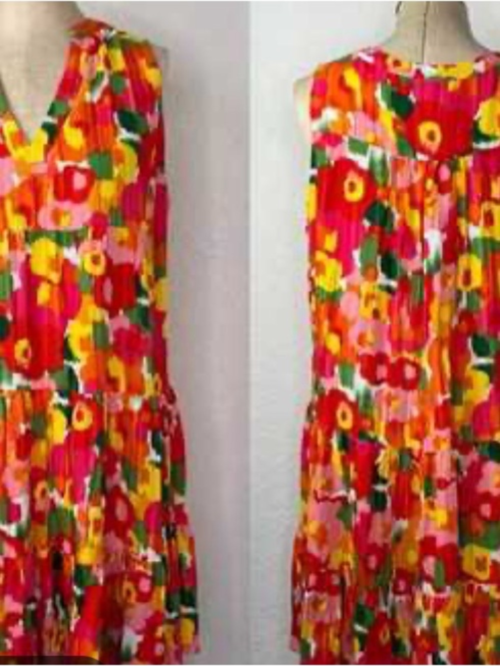 Pomander Place Floral Mini Dress in Pink, Red, Yellow, Green